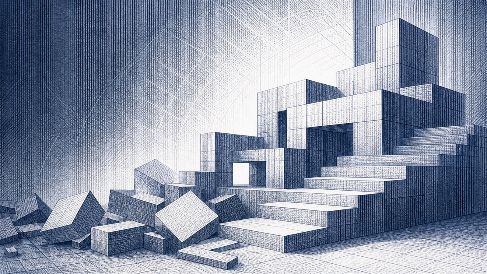 Gravura abstrata sobre reestruturação e preservação da empresa